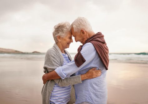 Shot of an affectionate senior couple on the beach